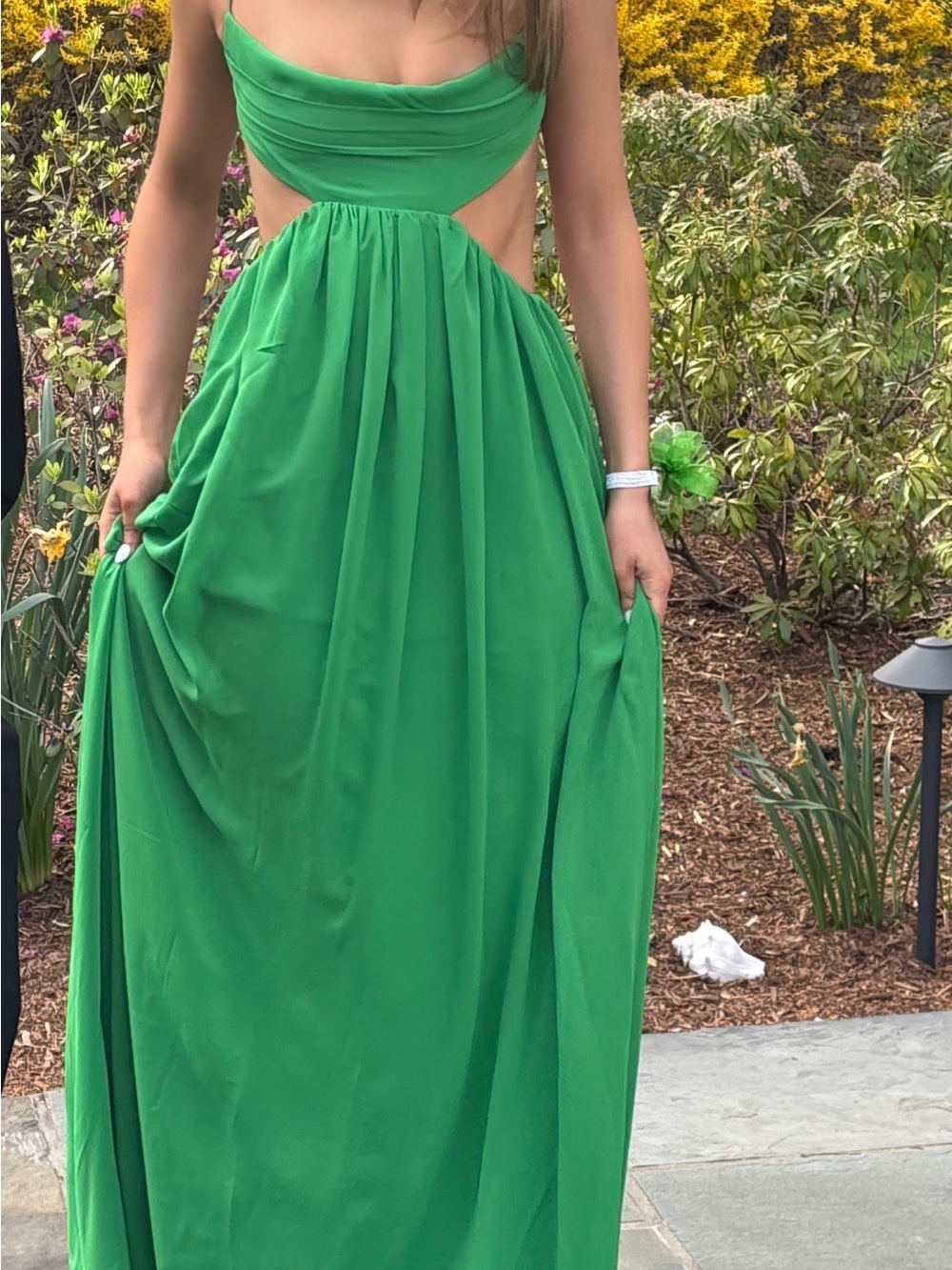Sau lee x Revolve Giselle apple green dress, size 2 with Draped Bodice